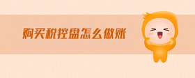 購買稅控盤怎么做賬