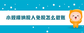 小規(guī)模納稅人免稅怎么做賬