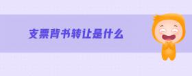 支票背書轉(zhuǎn)讓是什么