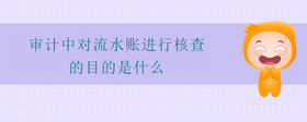審計中對流水賬進(jìn)行核查的目的是什么