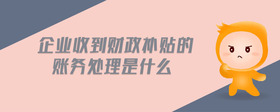企業(yè)收到財(cái)政補(bǔ)貼的賬務(wù)處理是什么