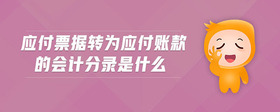 應(yīng)付票據(jù)轉(zhuǎn)為應(yīng)付賬款的會計分錄是什么