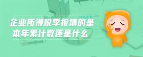 企業(yè)所得稅季報填的是本年累計數(shù)還是什么