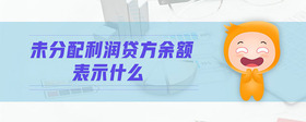 未分配利潤貸方余額表示什么