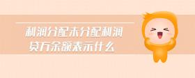 利潤(rùn)分配未分配利潤(rùn)貸方余額表示什么