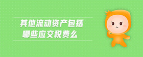 其他流動資產(chǎn)包括哪些應(yīng)交稅費么