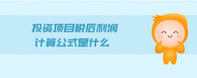 投資項目稅后利潤計算公式是什么