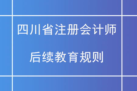 2020年四川省（非執(zhí)業(yè)）注冊(cè)會(huì)計(jì)師后續(xù)教育規(guī)則