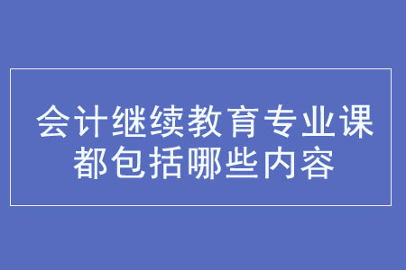 會(huì)計(jì)繼續(xù)教育專業(yè)課都包括哪些內(nèi)容？