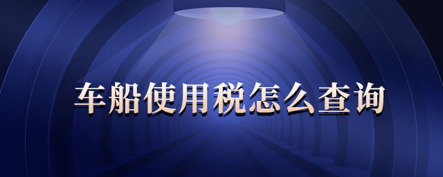 車船使用稅怎么查詢