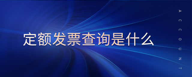 定額發(fā)票查詢是什么