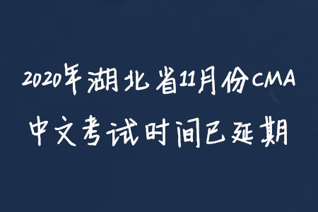 2020年湖北省11月份CMA中文考試時(shí)間已延期