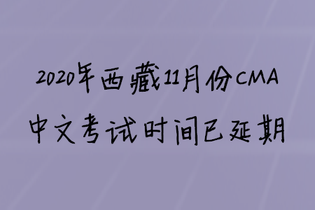 2020年西藏11月份CMA中文考試時間已延期