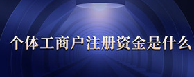個(gè)體工商戶注冊資金是什么