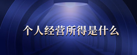 個人經(jīng)營所得是什么