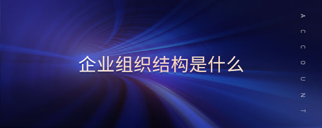 企業(yè)組織結(jié)構(gòu)是什么