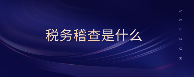 稅務稽查是什么