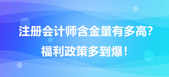 注冊會計師含金量有多高？福利政策多到爆！