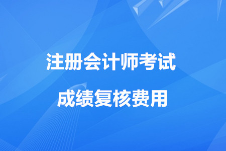 2019年的cpa成績復核費用是多少？