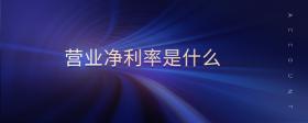 營(yíng)業(yè)凈利率是什么