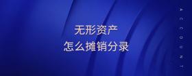 無(wú)形資產(chǎn)怎么攤銷(xiāo)分錄
