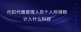 代扣代繳管理人員個人所得稅計入什么科目