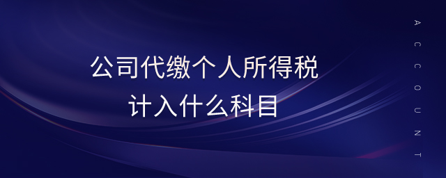 公司代繳個人所得稅計入什么科目