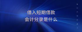 借入短期借款會計分錄是什么