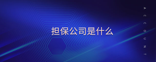 擔保公司是什么