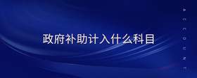 政府補助計入什么科目