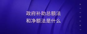 政府補助總額法和凈額法是什么