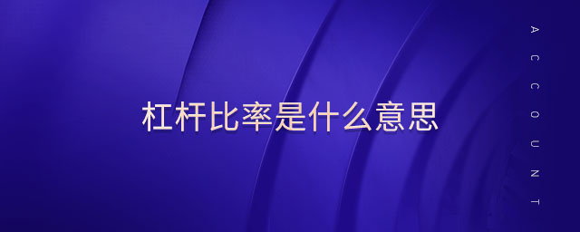 杠桿比率是什么意思
