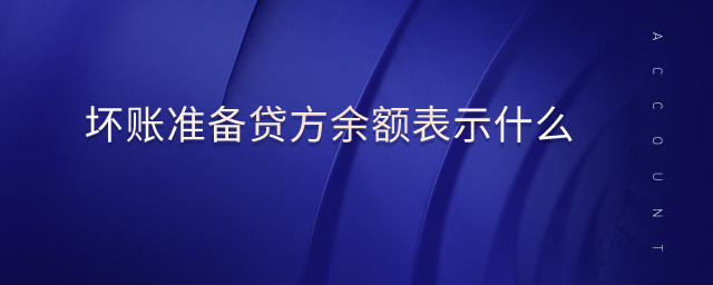 壞賬準(zhǔn)備貸方余額表示什么