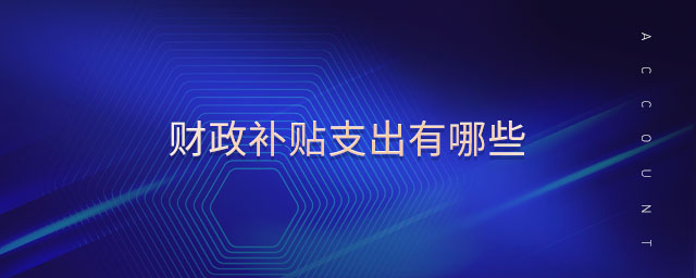 財政補(bǔ)貼支出有哪些