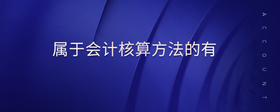 屬于會計核算方法的有