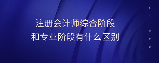 注冊(cè)會(huì)計(jì)師綜合階段和專業(yè)階段有什么區(qū)別