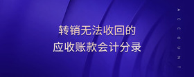 轉(zhuǎn)銷無法收回的應(yīng)收賬款會計分錄