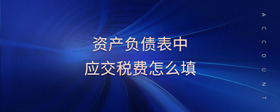 資產(chǎn)負債表中應(yīng)交稅費怎么填
