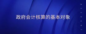政府會計核算的基本對象