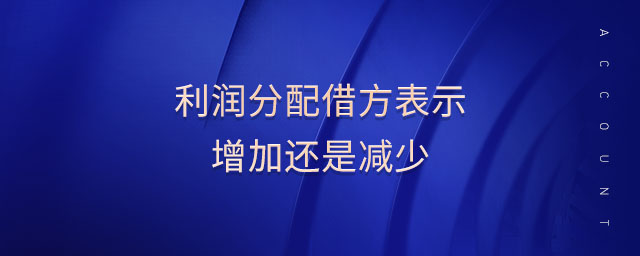 利潤(rùn)分配借方表示增加還是減少