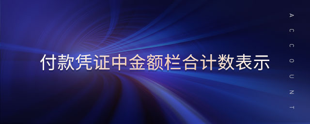 付款憑證中金額欄合計(jì)數(shù)表示