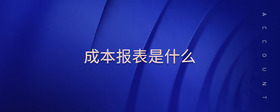 成本報(bào)表是什么