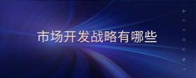 市場(chǎng)開發(fā)戰(zhàn)略有哪些