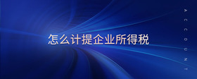 怎么計(jì)提企業(yè)所得稅