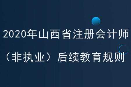 2020年山西省注冊會計師（非職業(yè)）后續(xù)教育規(guī)則概述