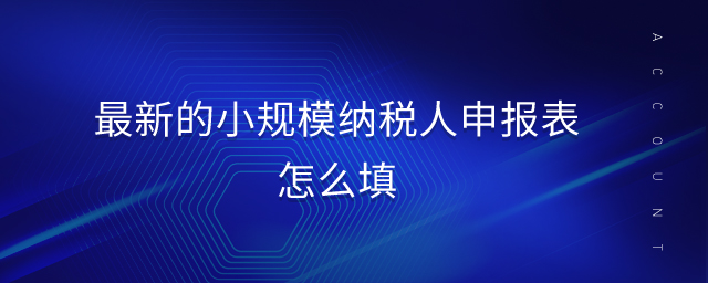 最新的小規(guī)模納稅人申報(bào)表怎么填