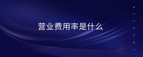 營(yíng)業(yè)費(fèi)用率是什么