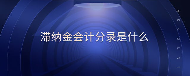 滯納金會計(jì)分錄是什么