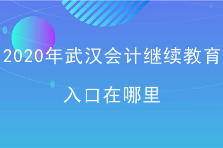 2020年武漢會計繼續(xù)教育入口在哪里？