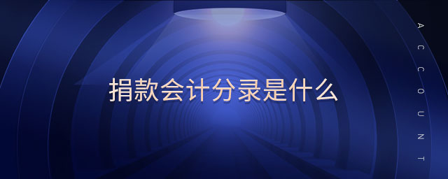 捐款會(huì)計(jì)分錄是什么